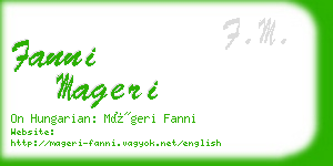 fanni mageri business card